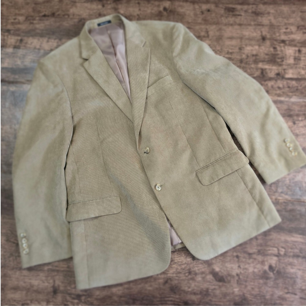 PRONTO UOMO Corduroy Blazer Mens 44R Tan Two Button Sport Coat Jacket